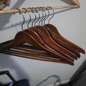 Classic Wooden Suit Hangers - Set of 8